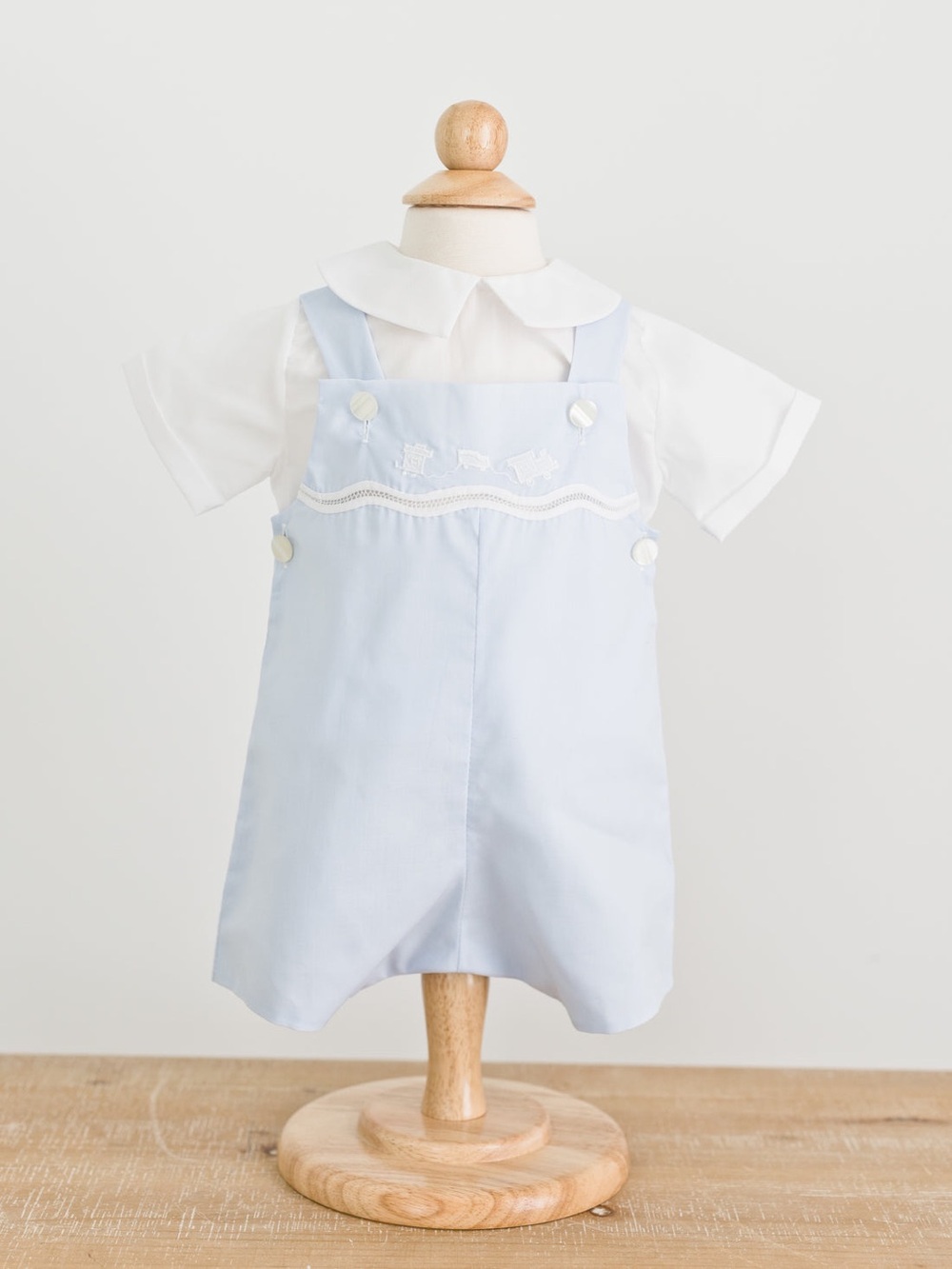 FELTMAN BROTHERS Baby Blue Two Piece Shortall Size 3m